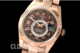 RSKD01084 SkyDweller RG/RG Brown Numeral Asian ST3855 Mod to Cal 9001 