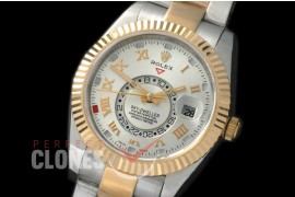 RSKD01061 SkyDweller SS/YG White Roman Asian ST3855 Mod to Cal 9001 