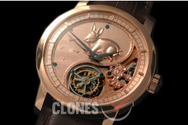 0 VCZ-104 Legend of the Chinese Zodiac - Year of the Rabbit Tourbillon RG/LE Flying Man Tourbillon 