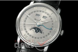 BP00003 Villeret Calender Moonphase SS/LE Grey Miyota 9100 Mod to Calibre 6654