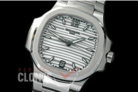 PP-7118-101 Nautilus Ladies 7118 SS/SS White Miyota 9015 Modified Calibre 324SC