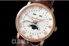 BP00005 Villeret Calender Moonphase RG/LE Silver Miyota 9100 Mod to Calibre 6654