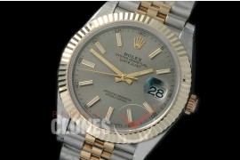 R41DJT-W-804 126333 18K Wrapped SS/YG Fluted/Jubilee Rhodium Grey Sticks SA 3235