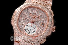 0 0 PP00098 5980 Bling Nautilis Chrono RG/DIAM/RG DIAM A-7750