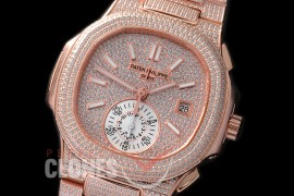 0 0 PP00098 5980 Bling Nautilis Chrono RG/DIAM/RG DIAM A-7750