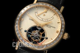 0 VCM-208D Malte Tourbillon YG/DIAM/LE Gold Cross Bridge Tourbillon 