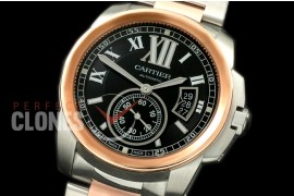 CARCC00027S Calibre de Cartier SS/RG Black Miyota 8205