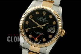 RL36DJ-18K-227 116233 MOP Black Diam TT Swiss 2836