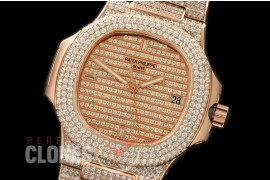 PP00518 Nautilus Jumbo Bling RG/RG Diam Miyota 9015
