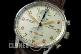 IWPG00051 ZF 3714 Portugese Chrono SS/LE White/Gold A-7750