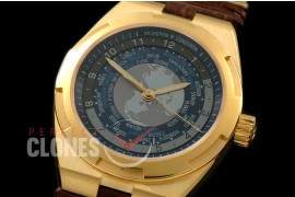 0 VCO-114 Overseas World Time 7 YG/LE Blue M-8215/VC-2460