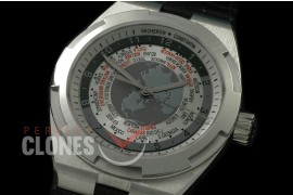 0 VCO-113 Overseas World Time 7 SS/LE White M-8215/VC-2460