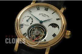 PP-CTM-074 Classic Tourbillon Moonphase/PR YG/LE White Roman Flying Tourbillon 