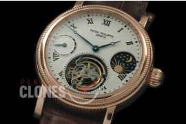 PP-CTM-087 Classic Tourbillon Sun-Moon phase/PR RG/LE White Roman Flying Tourbillon