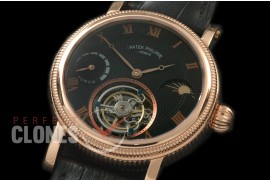 PP-CTM-078 Classic Tourbillon Moonphase/PR RG/LE Black Roman Flying Tourbillon