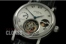 PP-CTM-061 Classic Tourbillon Sun-Moon phase/PR SS/LE White Funky Roman Flying Tourbillon