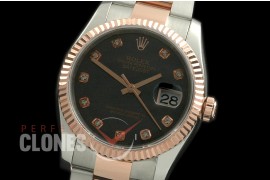 RL36DJR-18K-427 116231 MOP Black Diam TT SS/RG Swiss 2836