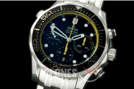 OM300M-304 Seamaster Pro 300M Chrono SS/SS Black/Yellow A-7750