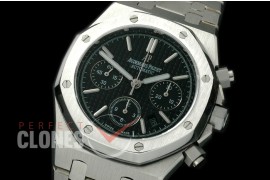 0AP00182 Royal Oak Chronograph SS/SS Black Sticks A-7750