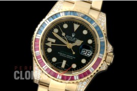 0 RLGF01013A 116718 GMT YG/Diam/YG Black A-2836 Mod to Cal 3186