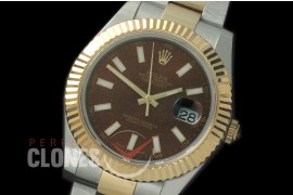 R41DJT-706 116333 SS/YG Fluted/Oyster Brown Sticks SA 3136