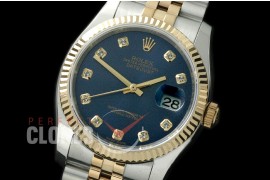 R36DJT-715 116233 SS/YG Fluted/Jubilee Blue Diamonds SA 3135