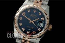 R36DJTR-715 116231 SS/RG Fluted/Jubilee Blue Diamonds SA 3135
