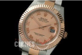 R41DJTR-725 116331 SS/RG Fluted/Oyster Rose Gold Roman SA 3136