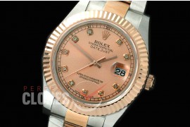 R41DJTR-715 116331 SS/RG Fluted/Oyster Rose Gold Diam SA 3136