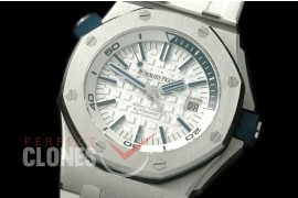 APD00021 Royal Oak Offshore Diver 15710 SS/RU White A-3120