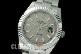 R41DJS-703 116334 SS/SS Fluted/Oyster Light Grey Sticks SA 3136