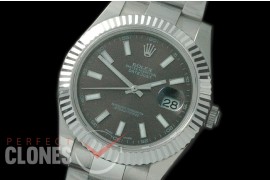 R41DJS-704 116334 SS/SS Fluted/Oyster Grey Sticks SA 3136