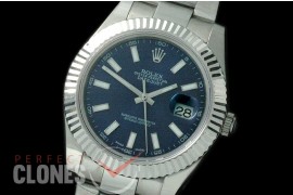 R41DJS-705 116334 SS/SS Fluted/Oyster Blue Sticks SA 3136