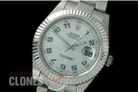 R41DJS-733 116334 SS/SS Fluted/Oyster White Numeral SA 3136