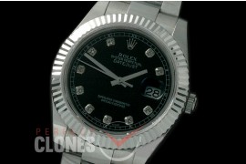 R41DJS-712 116334 SS/SS Fluted/Oyster Black Diam SA 3136