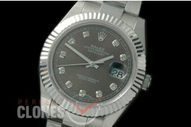 R41DJS-713 116334 SS/SS Fluted/Oyster Light Grey Diam SA 3136