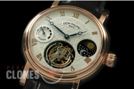 PP-CTM-106 Classic Tourbillon Moonphase/PR RG/LE White Fly Tourbillon 