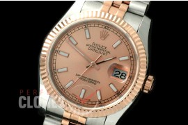R36DJTR-706 116231 SS/RG Fluted/Jubilee Rose Gold Sticks SA 3135