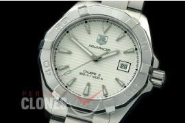 TGAQ00201 Aquaracer Calibre 5 SS/SS White Asian Clone 2836