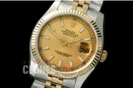 R36DJT-706 116233 SS/YG Fluted/Jubilee Gold Sticks SA 3135