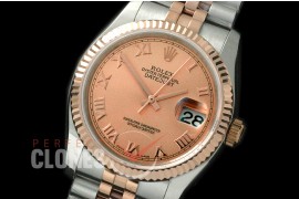 R36DJTR-726 116231 SS/RG Fluted/Jubilee Rose Gold Roman SA 3135