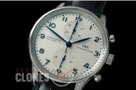 IWPG00052D ZF 3714 Portugese Chrono SS/LE White/Blue A-7750