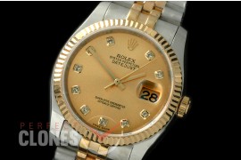 RL36DJ-18K-124 116233 Gold Diam TT SA 3135