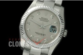 R36DJS-763 116234 SS/SS Fluted/Oyster Light Grey Diam SA 3135