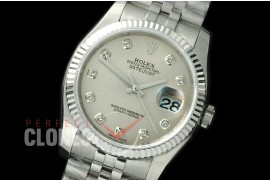 R36DJS-713 116234 SS/SS Fluted/Jubilee Light Grey Diam SA 3135