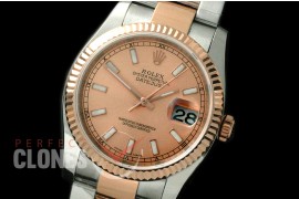 R36DJTR-756 116231 SS/RG Fluted/Oyster Rose Gold Sticks SA 3135