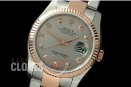 R36DJTR-763 116231 SS/RG Fluted/Oyster Rose Gold Roman SA 3135