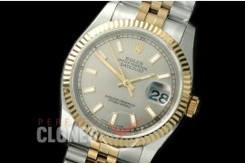 R36DJT-703 116233 SS/YG Fluted/Jubilee Light Grey Sticks SA 3135
