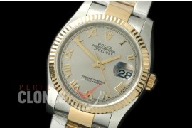 R36DJT-773 116233 SS/YG Fluted/Oyster Light Grey Roman SA 3135