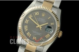 R36DJT-774 116233 SS/YG Fluted/Oyster Grey Roman SA 3135